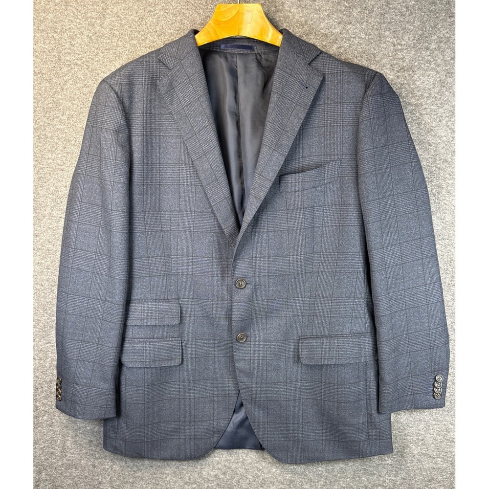 Proper‎ Cloth Drago S130s Italian Wool Blazer Plaid Melange Size 42 100% Merino